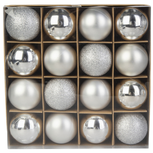 Christbaumkugeln 16 Stück silber - ca. 6 cm