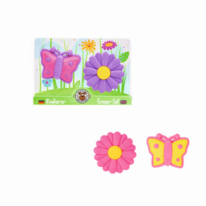 Radierer Set - Schmetterling - Blume - 1 Stück