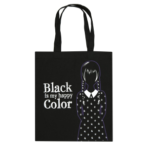 Wednesday - Stofftasche - Black is my happy colour - schwarz
