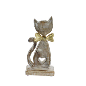 Standdeko - Katze mit Fliege - ca. 21,5 x 10 x 5 cm