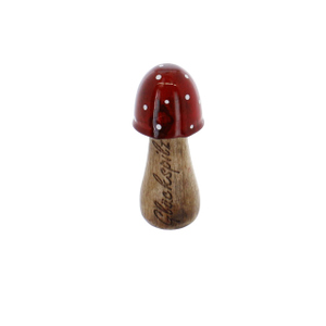 Deko Fliegenpilz - aus Holz - ca. 10 x 4 x 4 cm