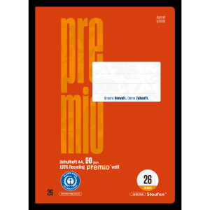 Schulheft A4 - Lineatur 26 - kariert - 16 Blatt