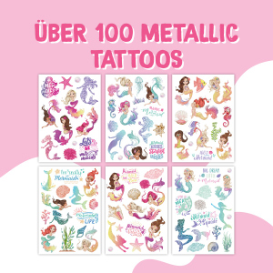 Tattoo Set - Meerjungfrauen - 100 Metallic Tattoos