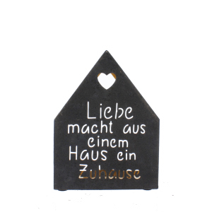 Dekohänger mit Spruch - schwarz/gold - ca. 15 x 10 x 20 cm