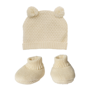 Puppenstrickset - beige - 2-teilig 
