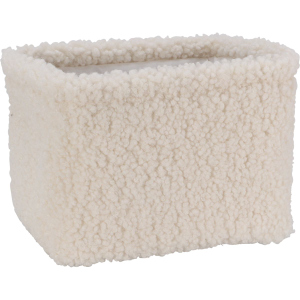 Korb aus Plüsch - beige - Größe L - ca. 36 x 26 x 20 cm