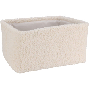 Korb aus Plüsch - beige - Größe M - ca. 23 x 17 x 16 cm