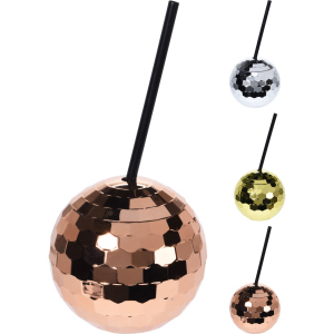 Trinkbecher - Christbaumkugel - mit Trinkhalm - 1 Stück