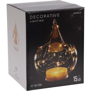 LED Tischleuchte - Tropfenform - 15 LED`s warmweiß - ca. 19 cm