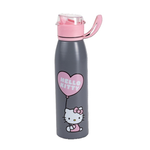 Hello Kitty - Trinkflasche - 600 ml - grau/rosa
