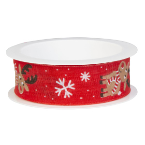 Geschenkband - Rentier Rudi - ca. 2,5 x 250 cm