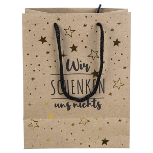 Geschenktasche - Wir schenken uns nichts - ca. 18 x 23 x 10 cm