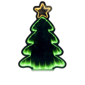 LED Leuchttanne mit Infinity Effekt - ca. 14 x 5,5 x 23,3 cm