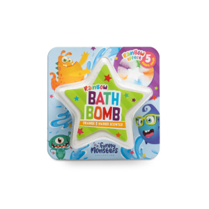 Badebombe - Funny Monster - Orange & Mango - Regenbogen-Effekt