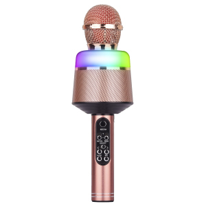 Karaoke - Mikrofon mit Licht - rosegold/bronze