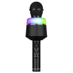Karaoke - Mikrofon mit Licht - schwarz