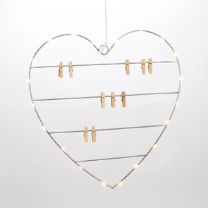 20er LED Herz-Silhuette mit Klammern