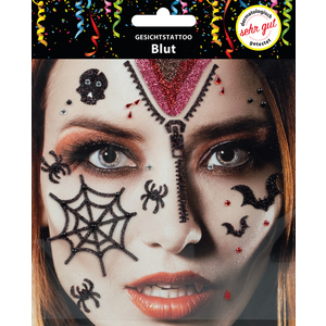 Gesichtstattoo - Blut - glitzernd