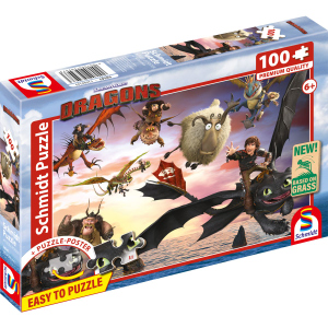 Dragons - Kinderpuzzle - Drachenreiter in Aktion - 100 Teile