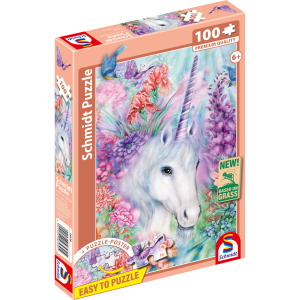 Kinderpuzzle - Sanfte Einhornschönheit - 100 Teile