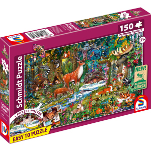 Kinderpuzzle - Tiere in den Wäldern Europas - 150 Teile