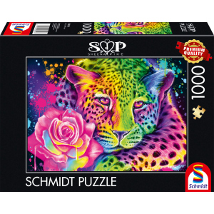 Puzzle - Sheena Pike - Neon Regenbogen-Leopard - 1000 Teile