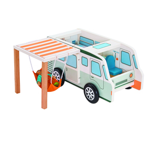 Holz Camper mit Puppen