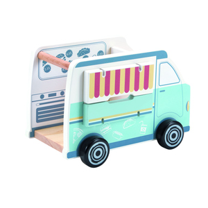Holz Food Truck mit Puppe