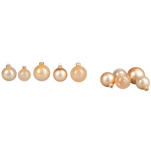 Christbaumkugeln - 21 Stück - aus Glas - ø ca. 5-7 cm - braun/pfirsisch