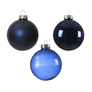 Christbaumkugeln - 21 Stück - aus Glas - ø ca. 7 cm - nachtblau