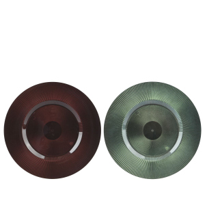 Dekoteller - Kunststoff - rot/petrol - ø ca. 33 cm - 1 Stück