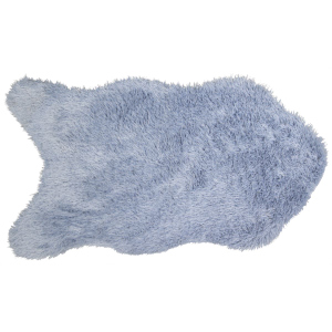 Teppich Kunstfell - blau - Polyester - ca. 90 x 50 cm