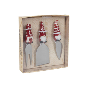 Käsemesser Set - Weihnachtswichtel - rot/weiß