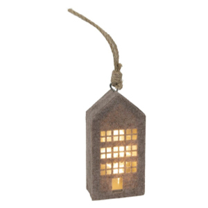 LED Dekohänger Haus - Filz - ca. 14,5 cm - 1 Stück