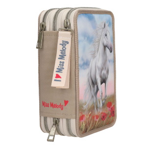 Miss Melody - 3 Fach Federtasche POPPY SAND