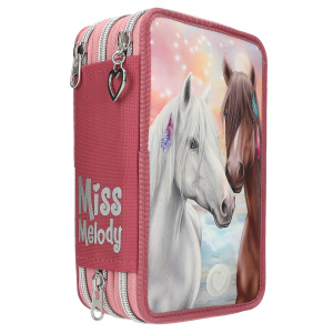 Miss Melody - 3 Fach Federtasche mit LED