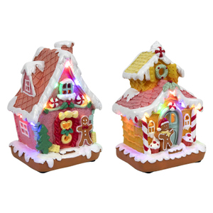 LED Lebkuchenhaus - Keramik - Ø ca. 17 cm - 1 Stück 