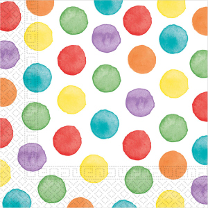 20 Servietten - bunte Punkte - ca. 33 x 33 cm