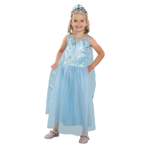 Kinderkostüm - Prinzessin - blau/silber - in verschiedenen Größen erhältlich