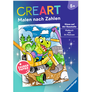 Creart - Malen nach Zahlen - Dinos auf der Baustelle - Zauberpapier