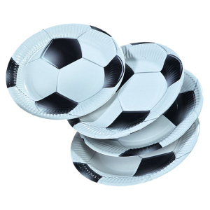 8 Pappteller - Fußball - ca. Ø 23 cm