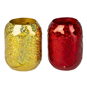 2 Eiknäuel - gold/rot - ca. 200 x 0,7 cm