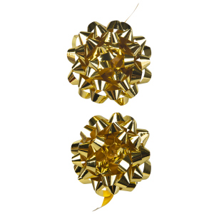 2  Maxi Schleifen - gold - ca. Ø 9 cm