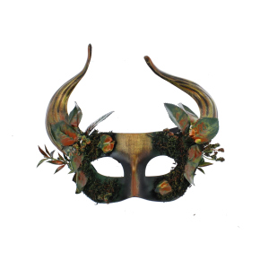Maske mit Hörnern und Laub - Erwachsene