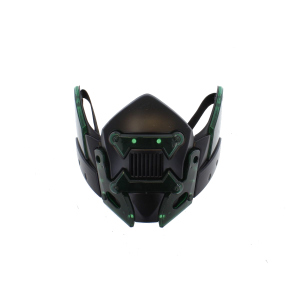 Halbmaske Cyborg - schwarz/grün - Erwachsene