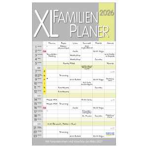 Kalender - XL Familienplaner 2026 - Pastell - 6 Spalten
