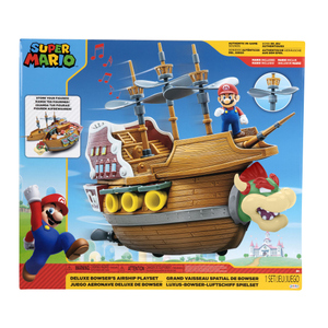 Super Mario - Großes Spielset - Bowser's Schiff - inkl. ca. 6 cm Mario Figur