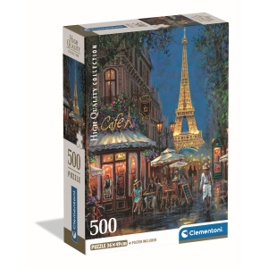 Puzzle - Café am Eiffelturm bei Nacht - 500 Teile - High Quality Collection
