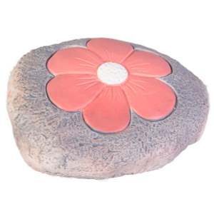 Dekostein mit Blumenmotiv - ca. 10,3 x 7,6 x 3,8 cm