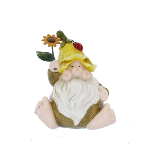 Dekowichtel mit Blumenhut - ca. 15 x 11 x 17 cm